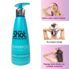 Kolor Shot Kit de Shampoo y Tratamiento Liso Perfecto con Seda y Keratina, 300 ml c/u