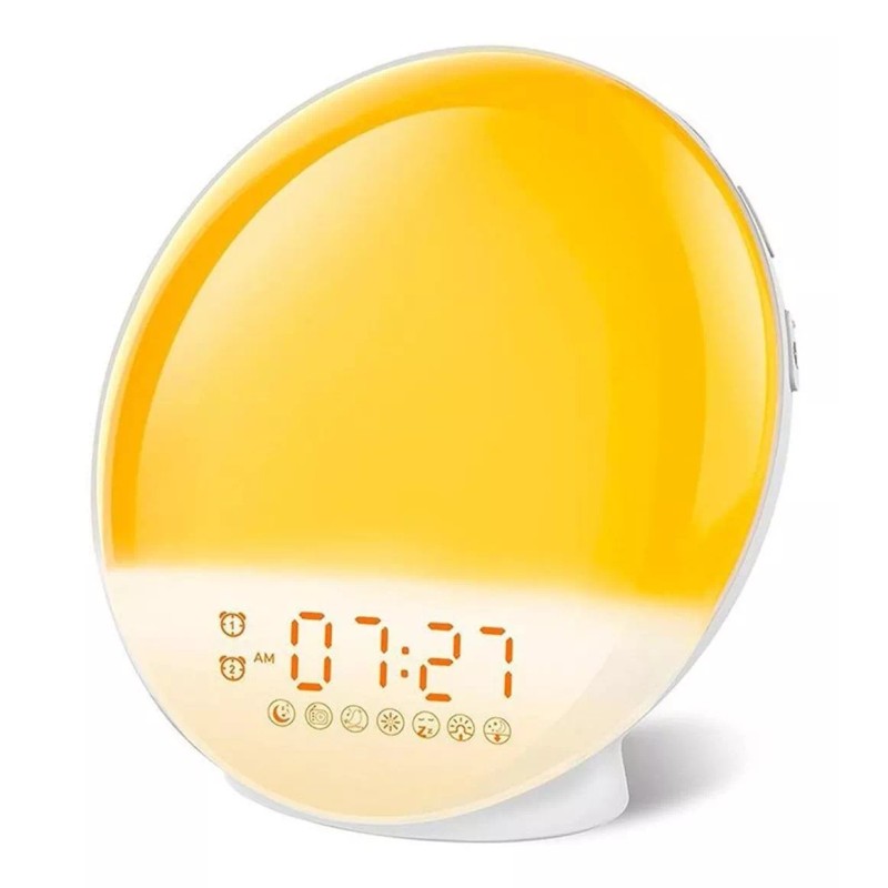Fralugio Reloj Despertador Inteligente Lámpara De Mesa Con Radio Fm