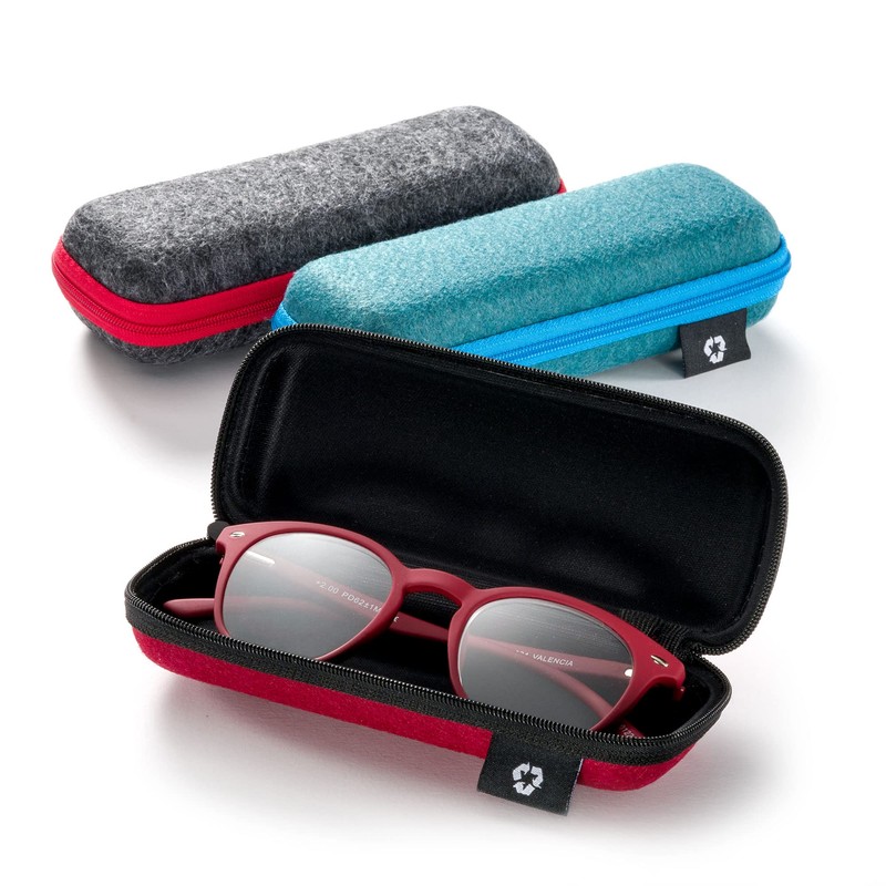 FEFI - Zip glasses case with felt cover made from