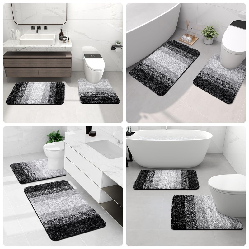 Arotive Microfiber Bathroom Rugs, Shaggy Soft and Absorbent Bath Rug,