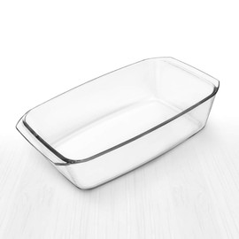 Simax Clear Glass Roaster Dish: Large Rectangular Roaster Pan For Baking And Cooking - Oven and Dishwasher Safe Cookware - 2.5 Quart Oven Casserole Pan