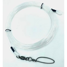 Wahoo Shock Leader for High Speed Trolling, 250-400lb Test Available, Premium Ball Bearing Snap Swivel Blue or Clear Monofilament. (Clear, 250lb)