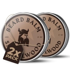 Striking Viking Blsamo Para Barba Para Hombre  Fijacin Ligera Sndalo 56 G(Paquete De 2)- Acondicionador Sin Enjuague Con Manteca De Karit Aceite De...