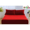 EV DEKOR®MF0001 Fitted Sheet King, Red - Deep Pocket Bedsheet