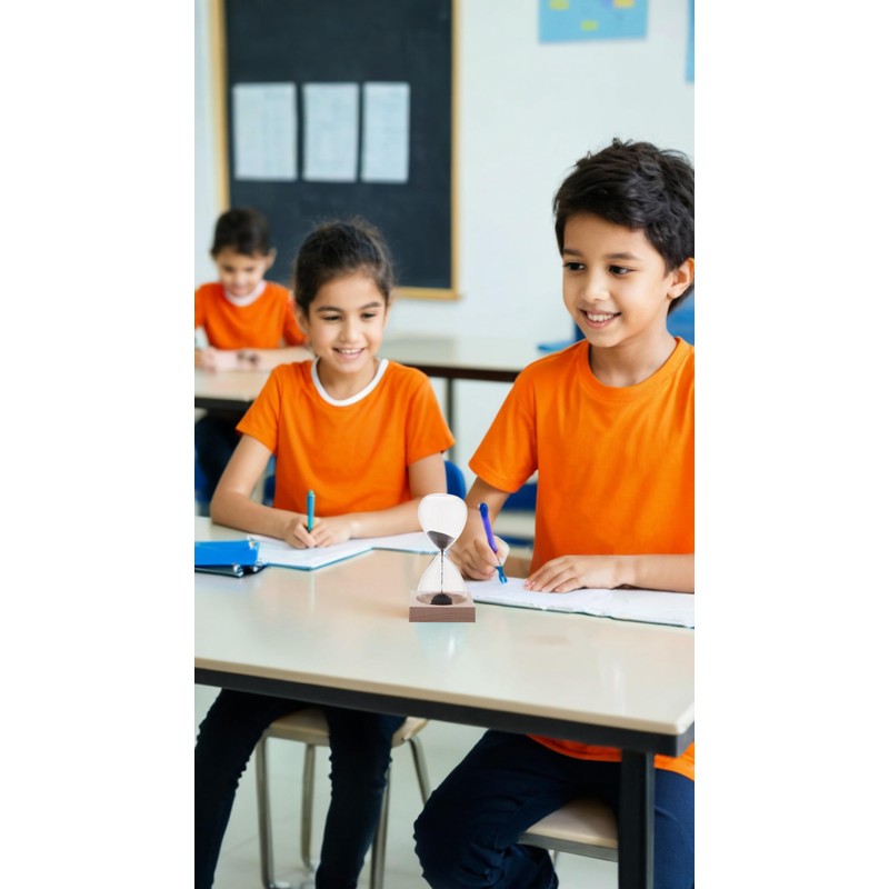 Magnet Hand-Blown Artisanal Sand Timer, Elegance for Your Desk -