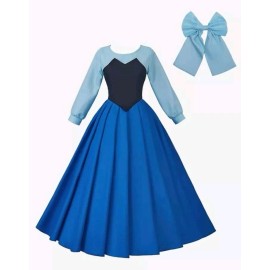 Unbranded Little Mermaid Cosplay Costume Princess Ariel Costume Blue Dress Women Suit - M