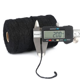 G2PLUS 200 m Black Jute Cord, 2 mm Jute Cord for Garden, 3-Layer Craft Cord for Crafts, Jute Decorative Cord for DIY Arts and Crafts Gardening