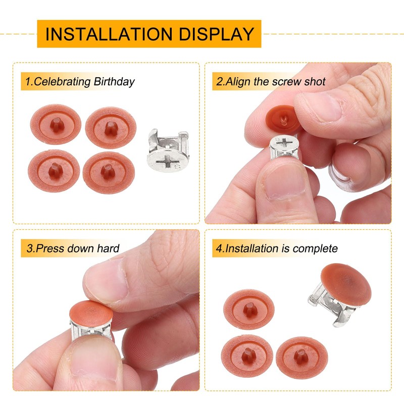 sourcing map 150Pcs Plastic Screw Caps for Eccentric Wheels Cam