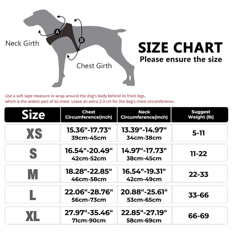 FYY Dog Harness No Pull, Breathable Adjustable Pet Vest, Reflective