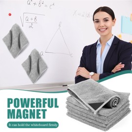 Zopeal 8 Packs Dry Erase Board Cleaning Cloth Microfiber Eraser Magnetic Whiteboard Eraser Washable for Whiteboard Dry Erase Cloth for Home and Office, 10'' x 9. 25''(Light Gray)