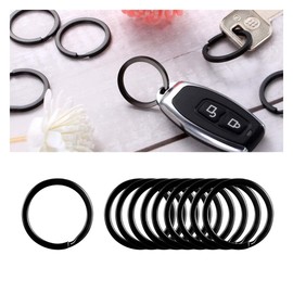 10PCS 1" Round Flat Key Rings for Keychain - Metal Split Rings for Organizing Home Car Dog Tag Office Lanyard Keys Attachment