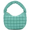 Large Light-weight Quilted Soft Lambskin PU Leather Puffer Shoulder Hobo