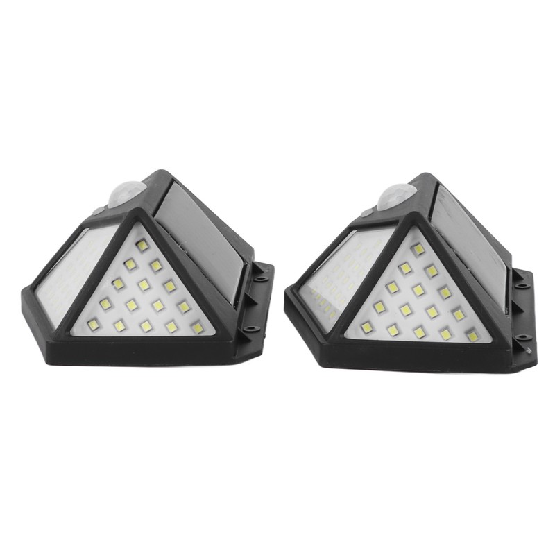 2 Pcs Solar Motion Sensor Light 4 Sided 100 LEDs