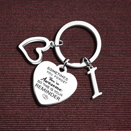 Nfyxcaz Initial Keychain A-Z Letter Keychain for Women Friends Inspirational Gifts for Daughter Son Sister Niece Alphabet Keyring (Letter I)