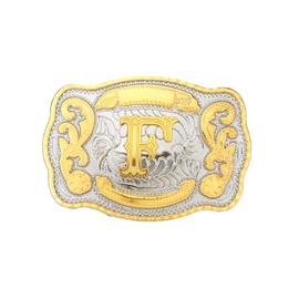 xinqida Fashion Cowboy Belt Buckles for Men Initial Letters A to Z Western Belt Buckle,Gold