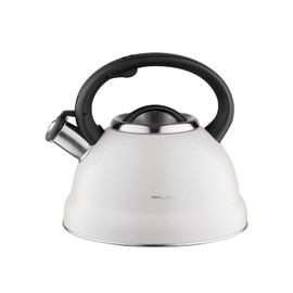 FLORINA JACOB Kettle (2.5 L) | Stainless Steel Tea Kettle | Whistling Kettle with Bakelite Handle & Whistling Sound | Whistling Kettle for Tea & Coffee | Suitable for All Hobs | Colour: Beige