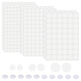 HARFINGTON 6 Sheets Screw Hole Covers Stickers 12mm 15mm 21mm Self Adhesive Screw Covers Caps Waterproof Dustproof Sticker PVC for Wall Wood Screws Furniture Repairing, White