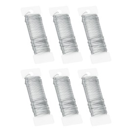 PATIKIL 20 Gauge Floral Flexible Paddle Wire, 112 Yard (336 Feet) Florist Wreath Wire for Crafts Flower Arrangement, Silver 6 Rolls