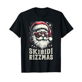 Skibidi Rizzmas Christmas Rizz Santa Claus Funny Kids Boys T-Shirt