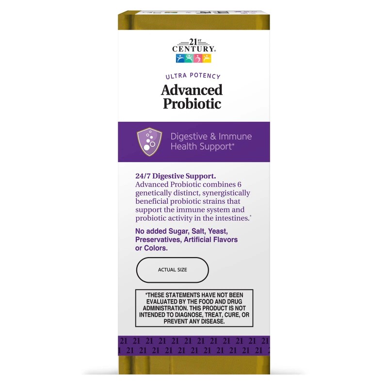 21St Century Advanced Probiotic 60 Capsules Digestive Immune Support Formula