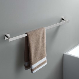 KIBI Blaze 24 Inch Wall Mounted Bath Towel Bar – Solid Brass Bathroom Towel Holder, Modern Design, Durable Rust-Resistant Towel Hanger,Chrome Finish for Bathroom Accessories