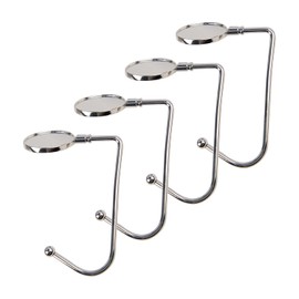 KEYIDO 4 Pack Christmas Stocking Hooks Stocking Holder for Mantle Fireplace Metal Xmas Hooks Hangers with Anti Skid Safety Hang Grip for Christmas Party Decoration