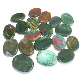crystalmiracle Ten Bloodstone Worry Stones Crystal Healing Reiki Feng Shui Thumb Stones Gift