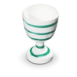 GMUNDNER KERAMIK Egg Cup Smooth Diameter 4.9 cm Green Flamed Crockery Handmade in Austria
