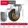 3/4-Inch Rubber Plate Caster Wheel, Swivel, Directional and Brake Options