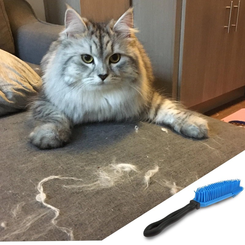SDMAX Rubber Pet Hair Hand Brush Furniture Floor Sweeper, Gentle