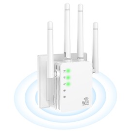 WiFi Extender, WiFi Extender Signal Booster Dual-Band(5.8G&2.4G) Wireless Repeater Coverage to 12880 sq. ft & 105 Devices, 1-Tap Setup, Supports Ethernet Port, Faster Speed