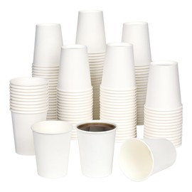 qonimi Coffee Cups, 120 Pack 8 Oz Paper Cups, Disposable Coffee Cups, White Paper Hot Cups Cold Beverage Cup Disposable Cups for Juice Water Tea, Home Office Party Travel