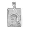 Sterling Silver Jesus Pendant Rectangular Italy 5/8 inch (17 mm)