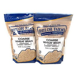 Shiloh Farms Organic Coarse Wheat Bran Unprocessed -- 16 oz - PACK of 2 BAGS