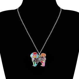 BONSNY Signature DOG collection COCOA our SHIH TZU Yorkie TERRIER Puppy Dog Statement Women Pendant Necklace (Multicolor)