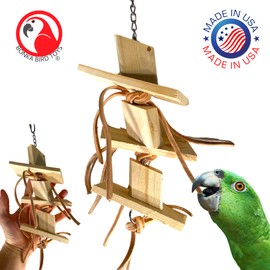 Bonka Bird Toys 3897 Natural Wood Stepper Small Medium Bird Toy Conure Cockatiel Parakeet Africanb Grey and Similar