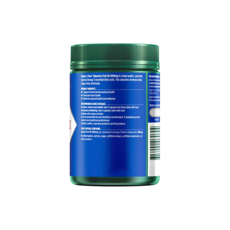 Nature's Own Odourless Fish Oil 1000Mg 200 Capsules