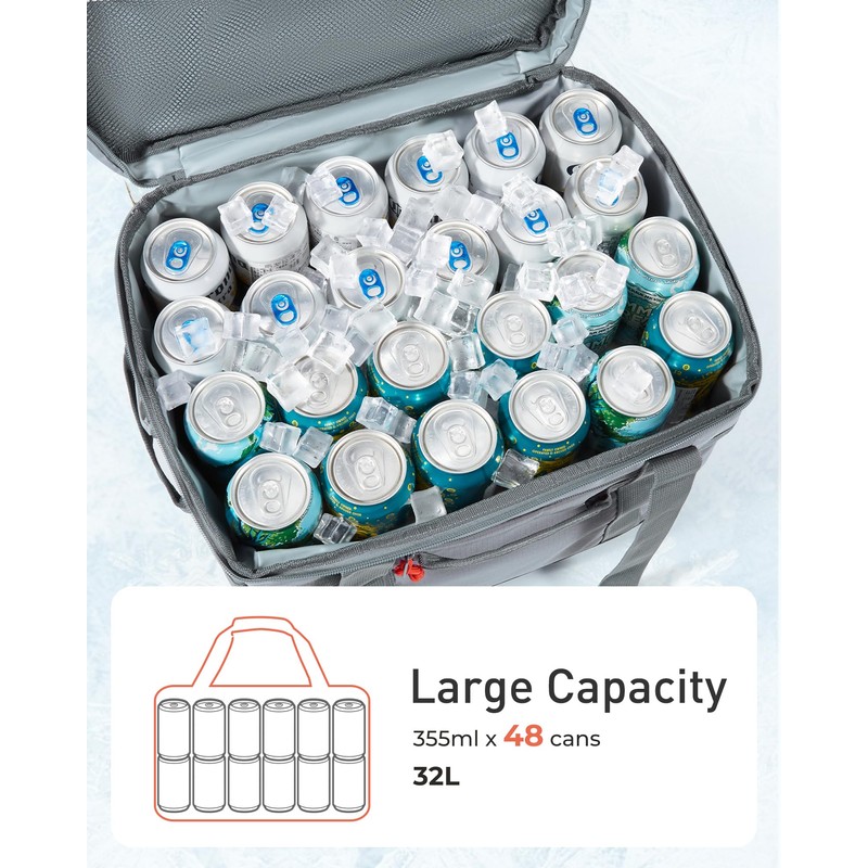 TOURIT Insulated Collapsible Cooler Bag, 48-Can 32L Large Soft Cooler