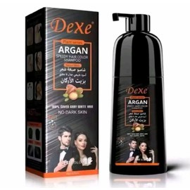 Dexe Argan Speedy Hair Dye Color Shampoo 420ml Long-lasting Colour Black Grey