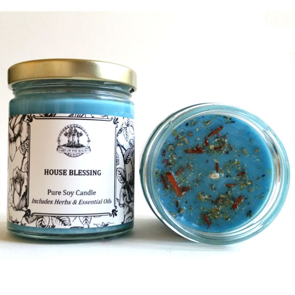 House Blessing Soy Herbal Candle 8 oz for Good Fortune, Blessings, Peace & Tranquility