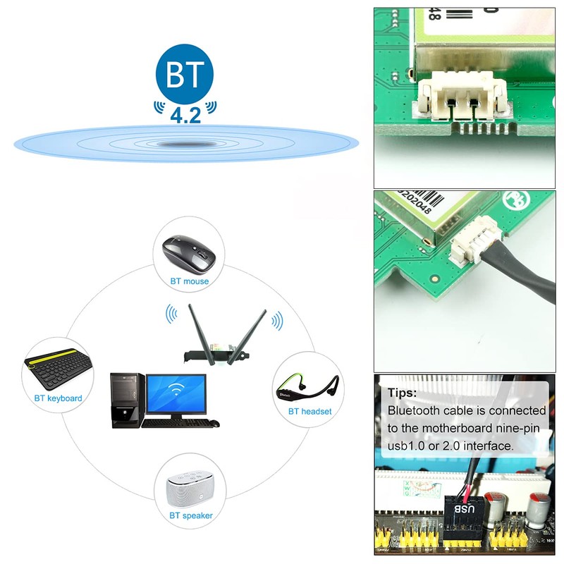 Wireless PCIe WiFi Card with Bluetooth 4.2 | Max 1200Mbps