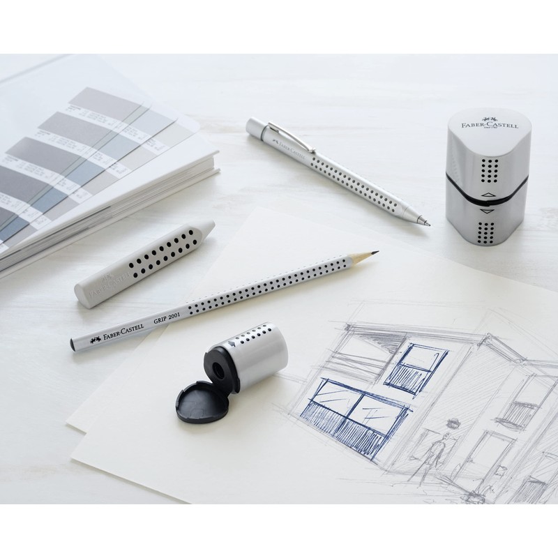 Faber-Castell Grip 2001 Triangular Eraser, 5 x grey.