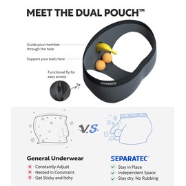 Separatec Mens Underwear Briefs, Soft Breathable Rayon Made from Bamboo Underwear, Dual Pouch Mens Briefs 3 Pack (M, Black)