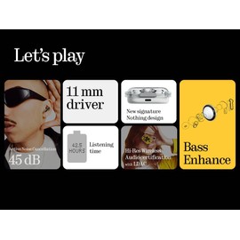 Nothing Ear (a) Wireless Earbuds with ChatGPT Integration, 45dB Hybrid Noise Cancelling Earphones, Hi-Res Audio, Advanced Equaliser, Dual Connect, 42.5H Playtime Wireless Bluetooth Headphones White