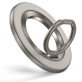 [Natural Titanium Color] Syncwire MagSafe Ring - Double-sided Magnet, Smartphone Ring, 360° Rotation, Super Strong Magnetism, Mag-Safe Ring, Magnet, Bunker Ring, Thin, Adjustable Angle, Easy to Put on