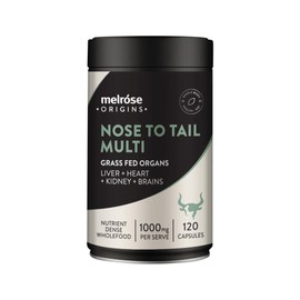 Melrose Origins Nose To Tail Multi (Grass Fed Organs 1000mg: Liver + Heart + Kidney + Brains) 120 Capsules