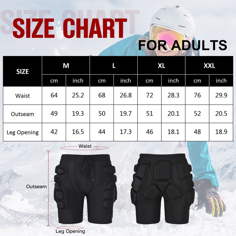 Snowboarding Protective Padded Shorts Skiing Hip Protector Padded Short for