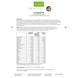Sanct Bernhard A-Z-Kapseln 50plus - 24 Vitalstoffe für das reife Lebensalter 150 Kapseln