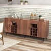 COSTWAY Sideboard Buffet Cabinet, Modern Buffet Server with Removable 9-Bottle