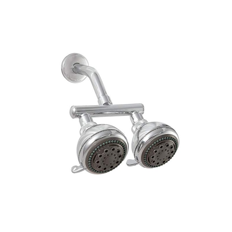 Zoe Industries Neptune Dual Shower Heads - Chrome, 6 Settings,